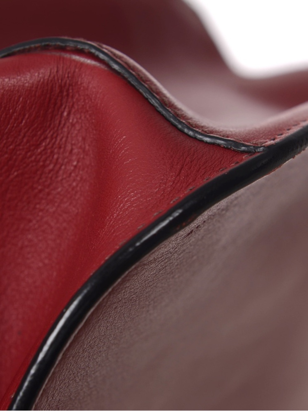 ♥️Prada Small Pionniere Two-Tone Burgundy and Dark Wine Leather Handbag ♥️ - Picture 12 of 16